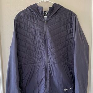 Nike Large Men's Aerolayer Thermore Hooded Lightweight Quilted Jacket